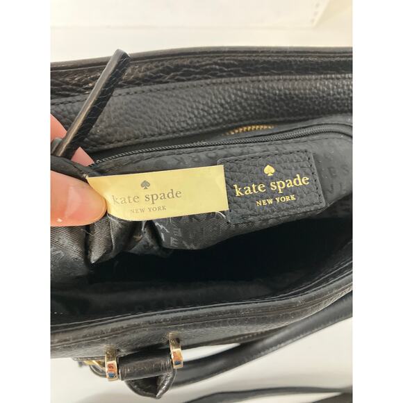 KATE SPADE BLACK PEBBLED LEATHER WOMENS MEDIUM CROSSBODY BAG - Picture 10 of 16